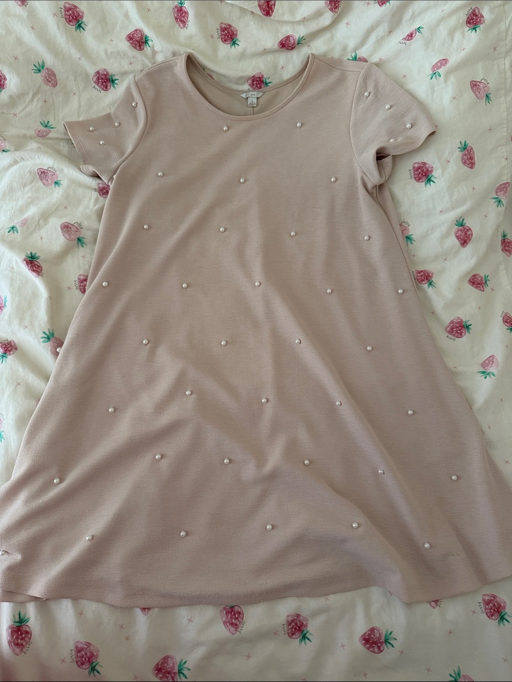 CATO Fashion Pearl-Accent Pink Swing Dress
